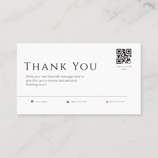  Minimalist Business Card, QR Code Insert Card 名刺 (裏面)