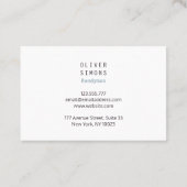 Minimalist Business Card with black marble texture 名刺 (裏面)