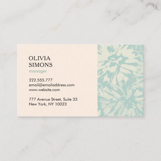 Minimalist Business Cards in boho floral style. 名刺 (裏面)