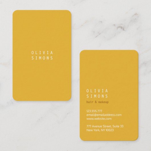 Minimalist Business Cards in trendy Color 名刺 (正面/裏面)