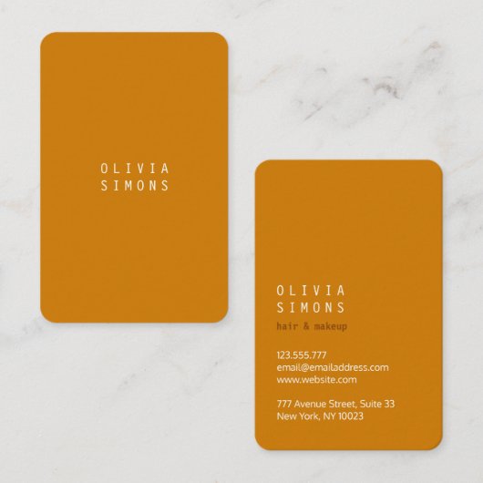 Minimalist Business Cards in trendy Color 名刺 (正面/裏面)