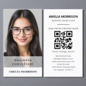 Minimalist Business Consultant QR Code Photo  名刺