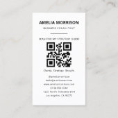 Minimalist Business Consultant QR Code Photo  名刺 (裏面)
