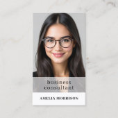 Minimalist Business Consultant QR Code Photo  名刺 (正面)