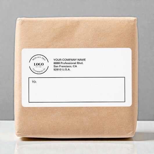 Minimalist Business Custom logo Return Address  ラベル