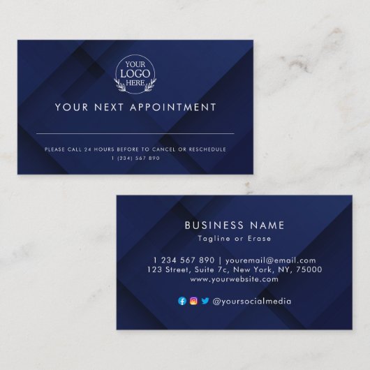 Minimalist Business Design with Custom Logo – Pro 予約カード (正面/裏面)