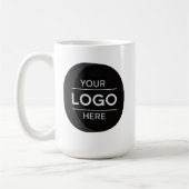 Minimalist Business Logo Black Circle Design コーヒーマグカップ (左)