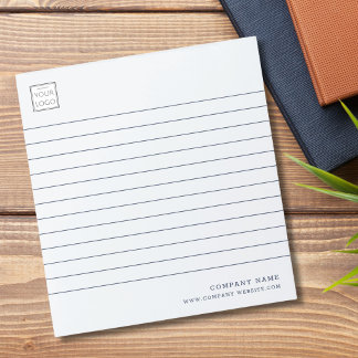 Minimalist Business Logo Company Name Ice Blue ノートパッド