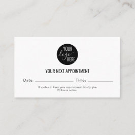 Minimalist Business Logo Next Appointment Cards 予約カード