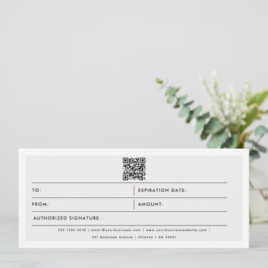 Minimalist Business Logo QR Code Gift Certificate (スタンド正面)