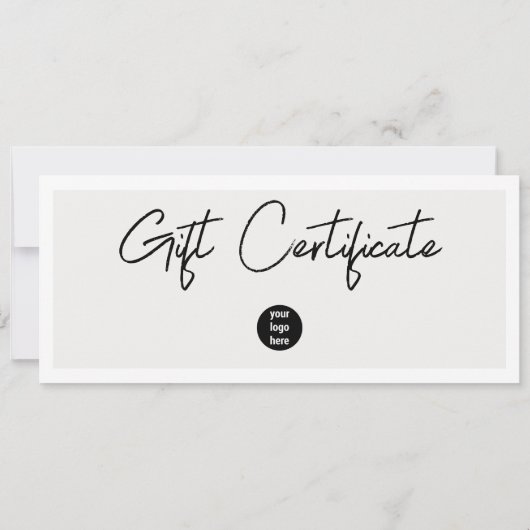 Minimalist Business Logo QR Code Gift Certificate (裏面)