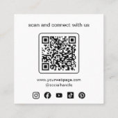 Minimalist Business Logo QR Code Social Media スクエア名刺 (裏面)