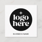 Minimalist Business Logo QR Code Social Media スクエア名刺 (正面)