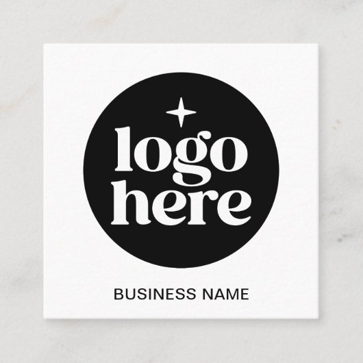 Minimalist Business Logo QR Code Social Media スクエア名刺 (正面)