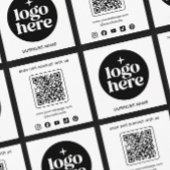 Minimalist Business Logo QR Code Social Media スクエア名刺