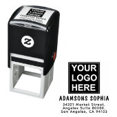 Minimalist Business Name & Address & Logo セルフインキングスタンプ