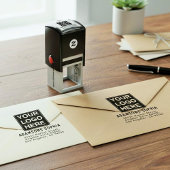 Minimalist Business Name & Address & Logo セルフインキングスタンプ