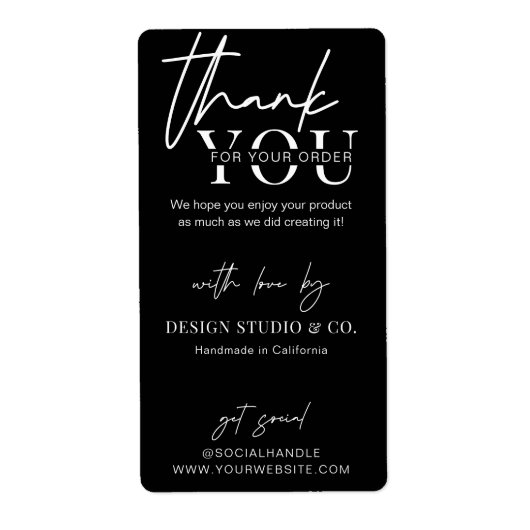 Minimalist Business Thank You Box Seal Packaging L ラベル (正面)