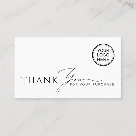 Minimalist Business Thank You Packaging Insert 名刺 (正面)