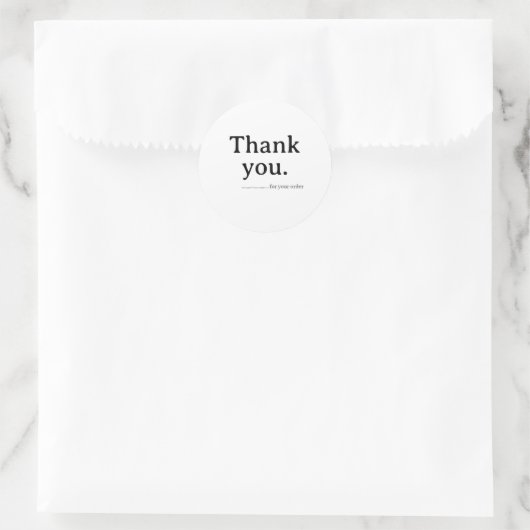 Minimalist Business Thank You Sticker ラウンドシール (バッグ)