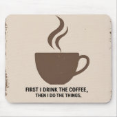 Minimalist “But First, Coffee” Mousepad – Stylish  マウスパッド (正面)