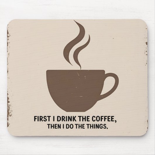 Minimalist “But First, Coffee” Mousepad – Stylish  マウスパッド (正面)