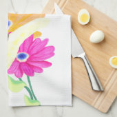 Minimalist Butterfly and Flowers 'Simple Things'  キッチンタオル (四つ折り)