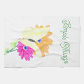 Minimalist Butterfly and Flowers 'Simple Things'  キッチンタオル (横)