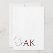 Minimalist Butterfly One Line Art Islamic Wedding 招待状 (裏面)