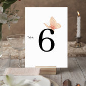 Minimalist Butterfly Wedding Table Number Card テーブルナンバー