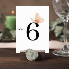 Minimalist Butterfly Wedding Table Number Card テーブルナンバー