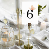 Minimalist Butterfly Wedding Table Number Card テーブルナンバー