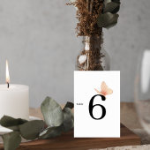 Minimalist Butterfly Wedding Table Number Card テーブルナンバー
