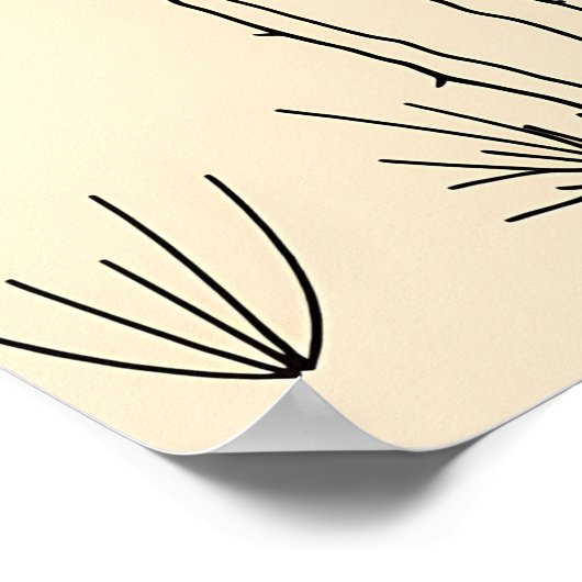 Minimalist Cactus Line Art ポスター (角)