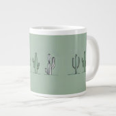 Minimalist Cactus Line Art Mug ジャンボコーヒーマグカップ (正面右)