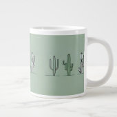 Minimalist Cactus Line Art Mug ジャンボコーヒーマグカップ (右)
