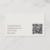 Minimalist Calligraphy Brown Cream Modern QR Code 名刺 (裏面)