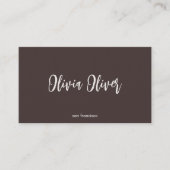 Minimalist Calligraphy Brown Cream Modern QR Code 名刺 (正面)