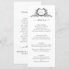 Minimalist Calligraphy Crest Double-Sided Wedding メニュー