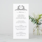 Minimalist Calligraphy Crest Double-Sided Wedding メニュー (スタンド正面)