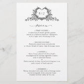 Minimalist Calligraphy Crest monogram Wedding Menu (正面)