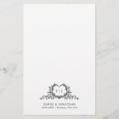 Minimalist Calligraphy Crest monogram Wedding Menu (裏面)