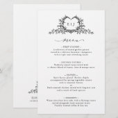 Minimalist Calligraphy Crest monogram Wedding Menu (正面/裏面)