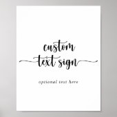 Minimalist Calligraphy Custom Text Sign ポスター (正面)