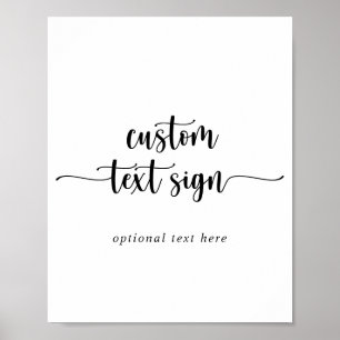 Minimalist Calligraphy Custom Text Sign ポスター