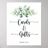 Minimalist Calligraphy Eucalyptus Cards and Gifts  ポスター (正面)