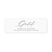 Minimalist Calligraphy Graduation Return Address ラベル (正面)