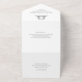Minimalist Calligraphy monogram QR Code Photo オールインワン招待状 (外側)