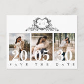 Minimalist Calligraphy monogram Save the Date ポストカード (正面)