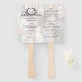 Minimalist Calligraphy monogram Wedding Program ハンドファン (正面&裏面)